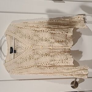 Papillon Knitted Lace Cardigan with buttons Size Large​